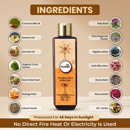 Prabanjas Premium 4 in 1  Black 60+ Herbal Hair Oil - 200 Ml